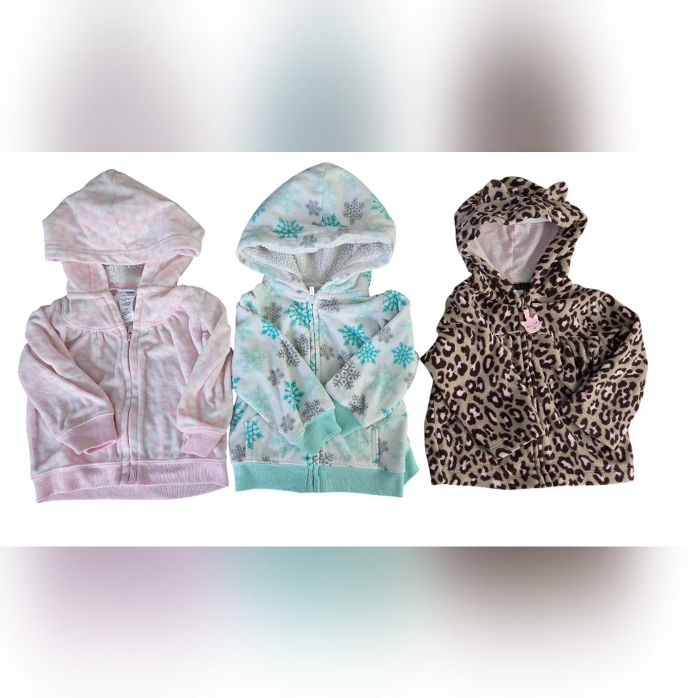Winter baby girl jackets 9M/bundle